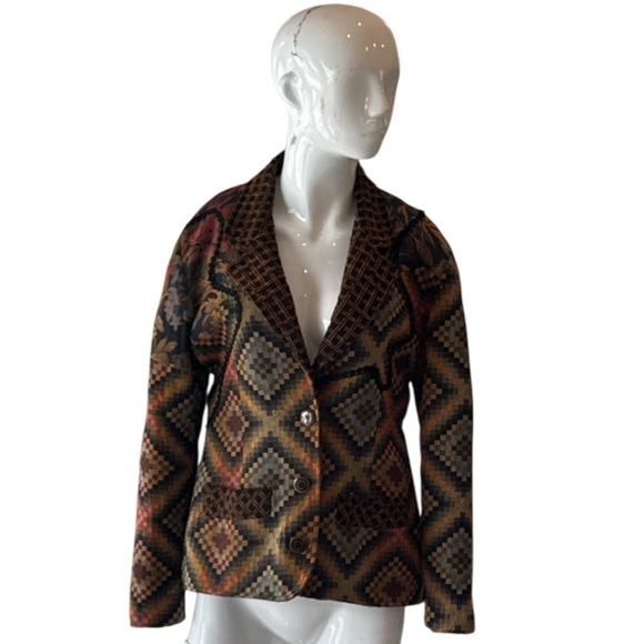 Vintage Canvasbacks Lutton & Horsfield Mixed Tapestry Blazer Size S - Picture 13 of 13